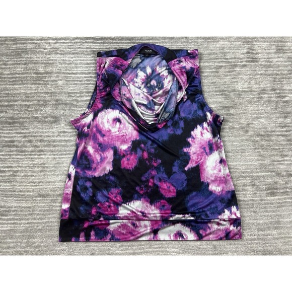 Alfani Tops - Alfani Top Womens Petite Large Multicolor Sleeveless Cowl Neck Polyester